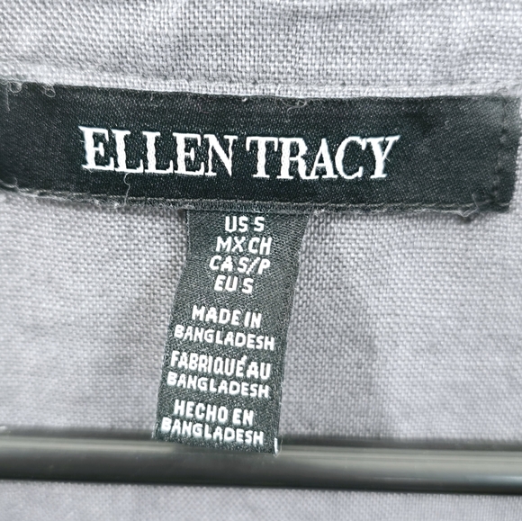 Ellen Tracy Sleeveless Linen Top in Stone Gray - Picture 9 of 10